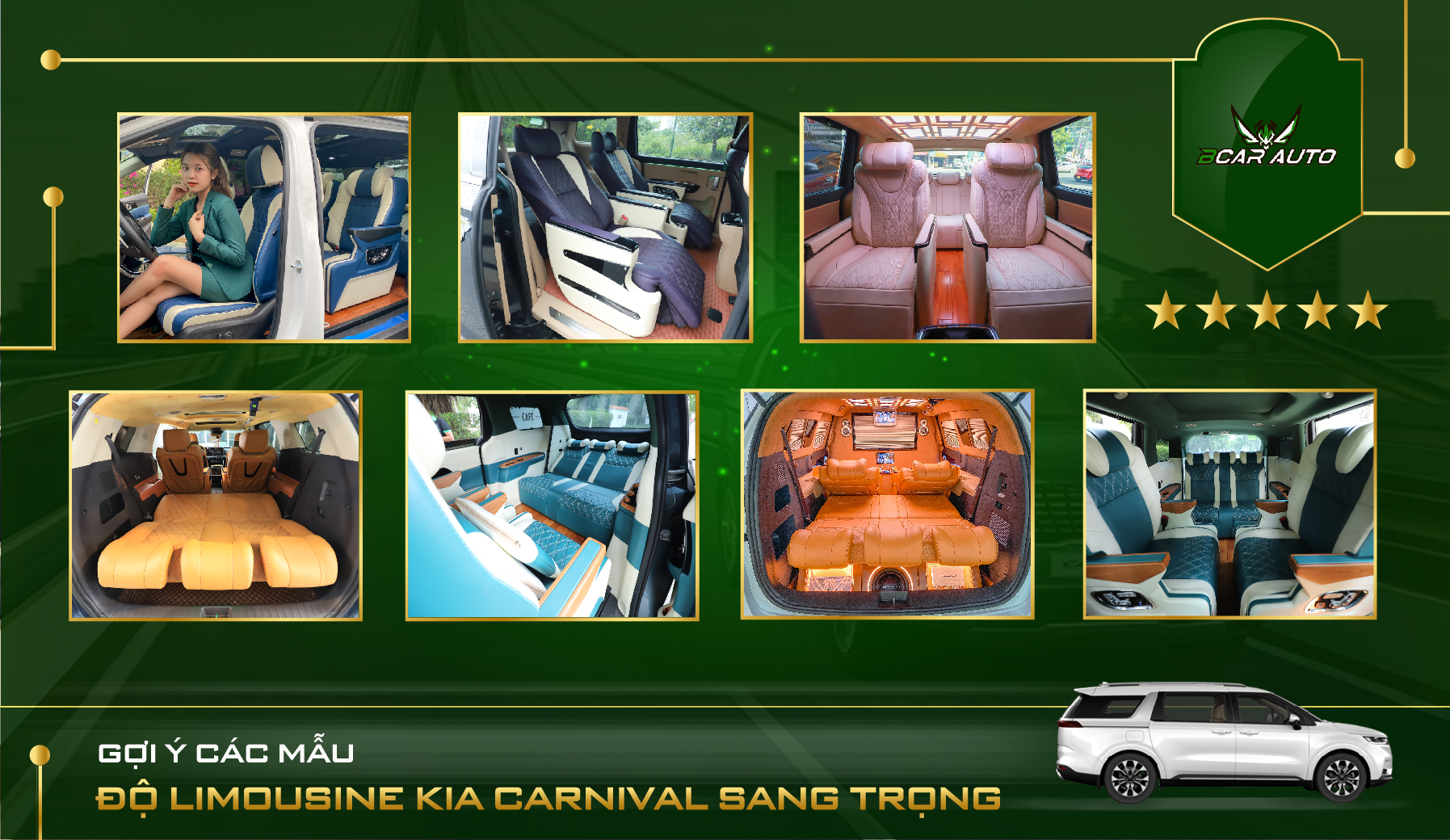 Các Mẫu Độ Xe Limousine Kia Carnival Sang Trọng