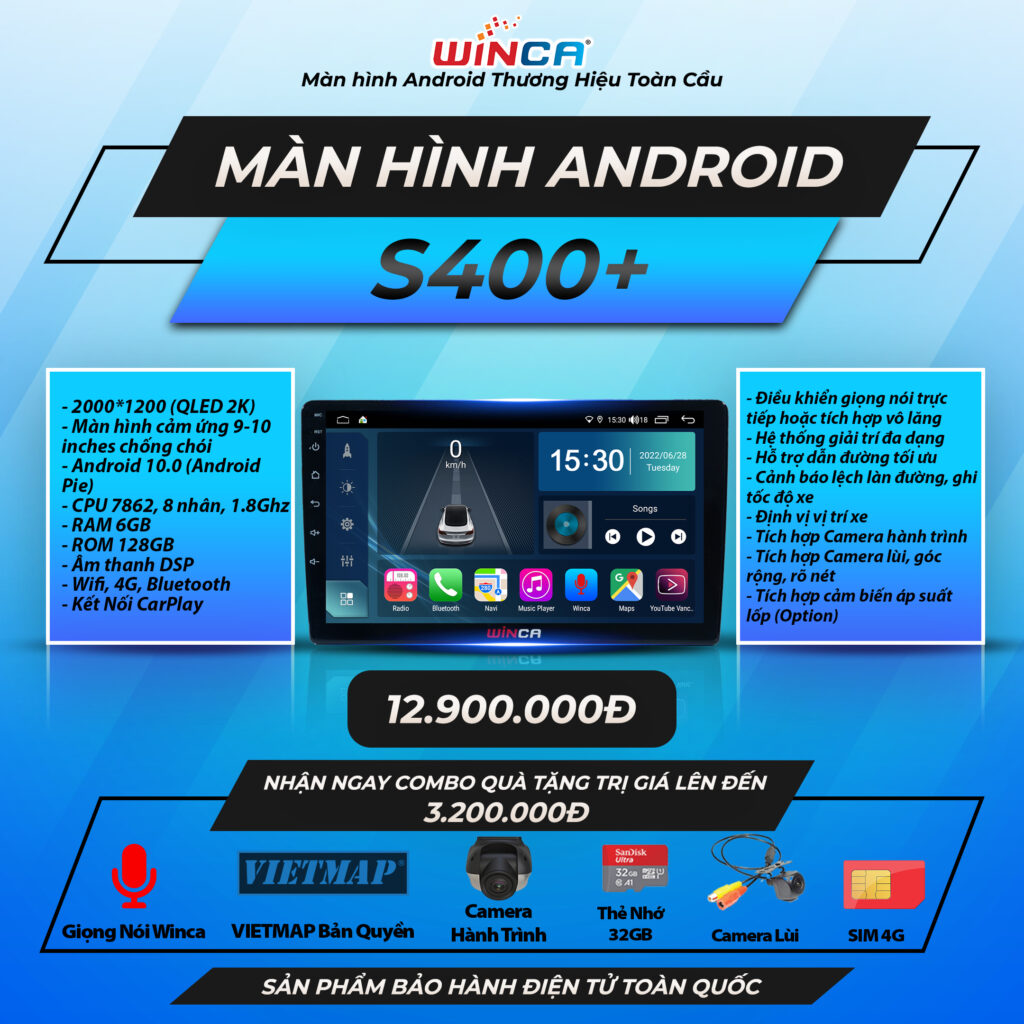 Màn hình Android Winca S400+ QLED 2K
