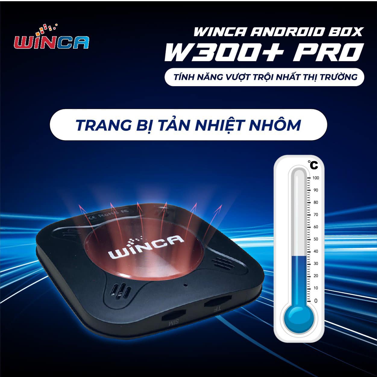 Winca Android Box W300+ Pro có thiết kế tinh xảo, tản nhiệt cực tốt