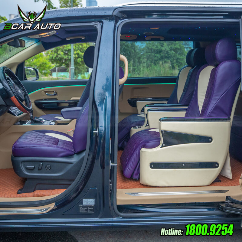 Ghế limousine Kia Sedona màu tím 