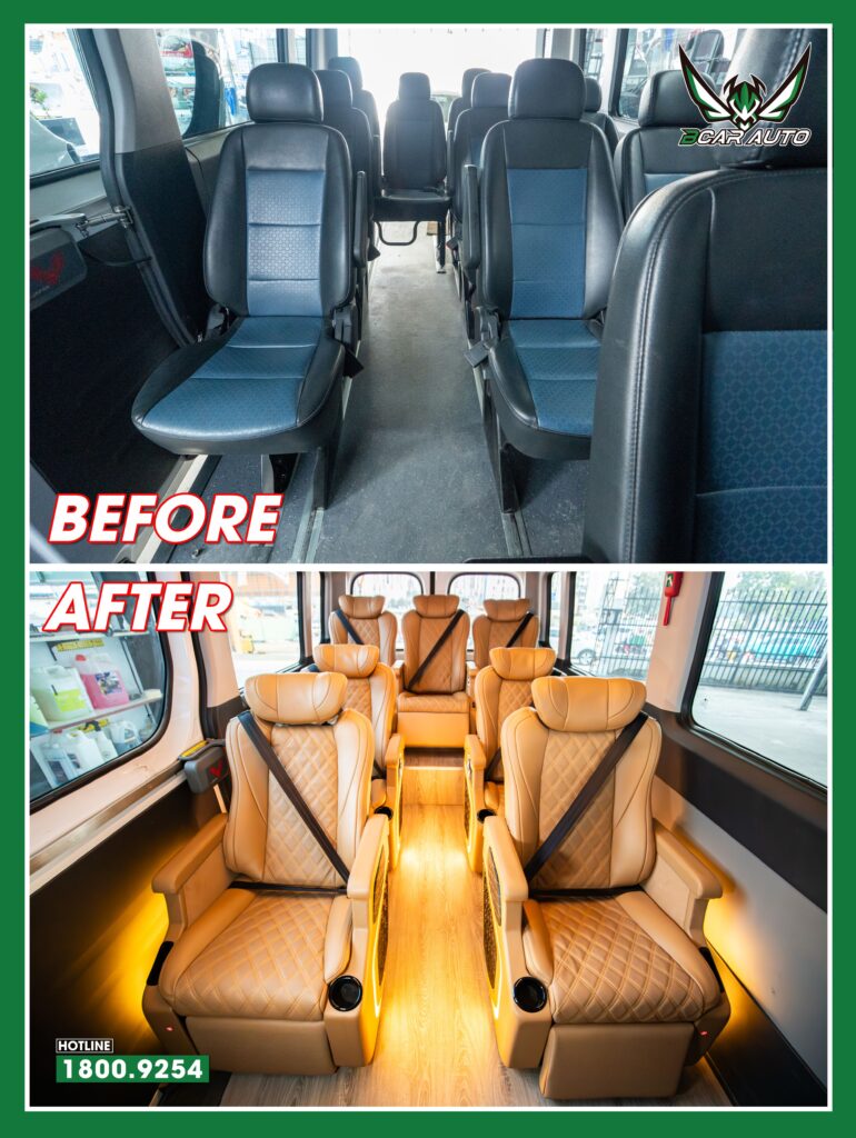 So sánh nội thất trước và sau khi độ limousine 