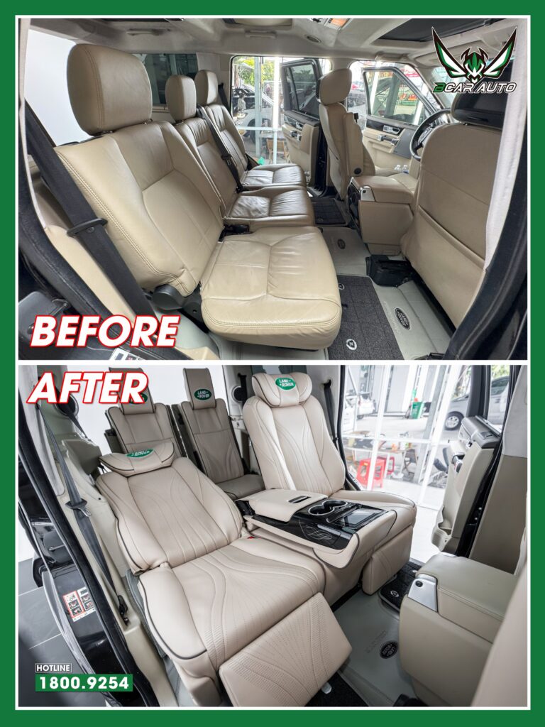So sánh trước và sau khi độ ghế limousine cho Land Rover 
