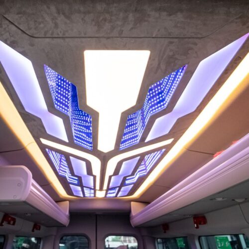 Viền da lộn cao cấp xung quanh đèn trần limousine transit 