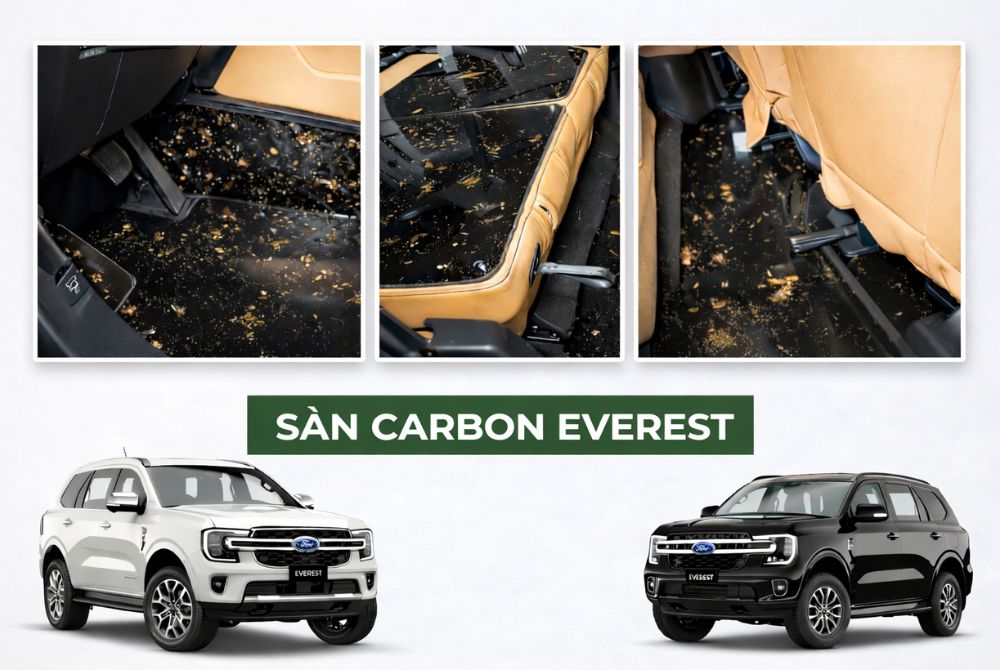 Lót sàn xe Ford Everest mẫu sàn carbon cao cấp 
