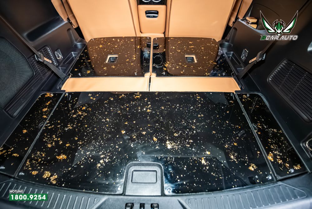 sàn carbon xe Ford Everest - ốp lưng ghế băng 3 đồng bộ với sàn xe