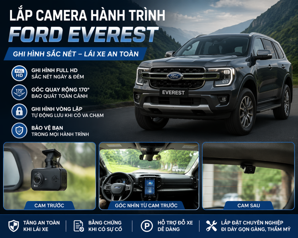 Lắp camera hành trình ford everest