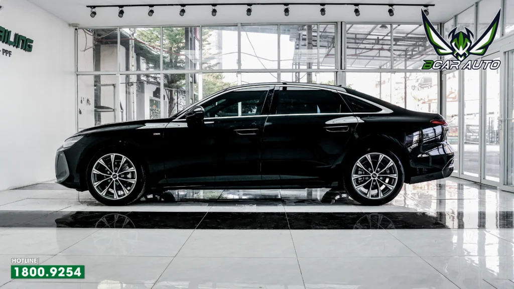 ngoại thất Audi A6 bóng gương sau khi dán PPF