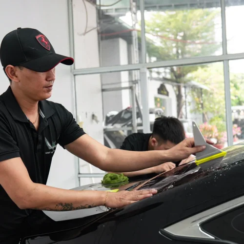 Định hình nhiệt phim cách nhiệt 3M cho kính Honda Civic